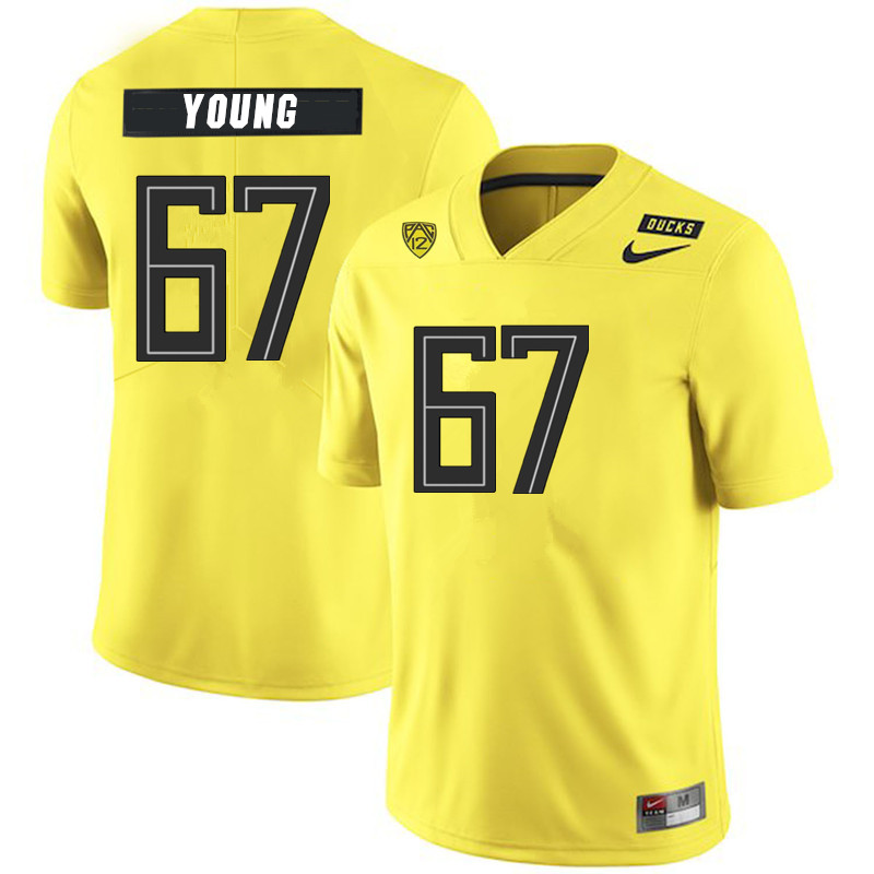 Men #67 Cole Young Oregon Ducks College Football Jerseys Sale-Yellow